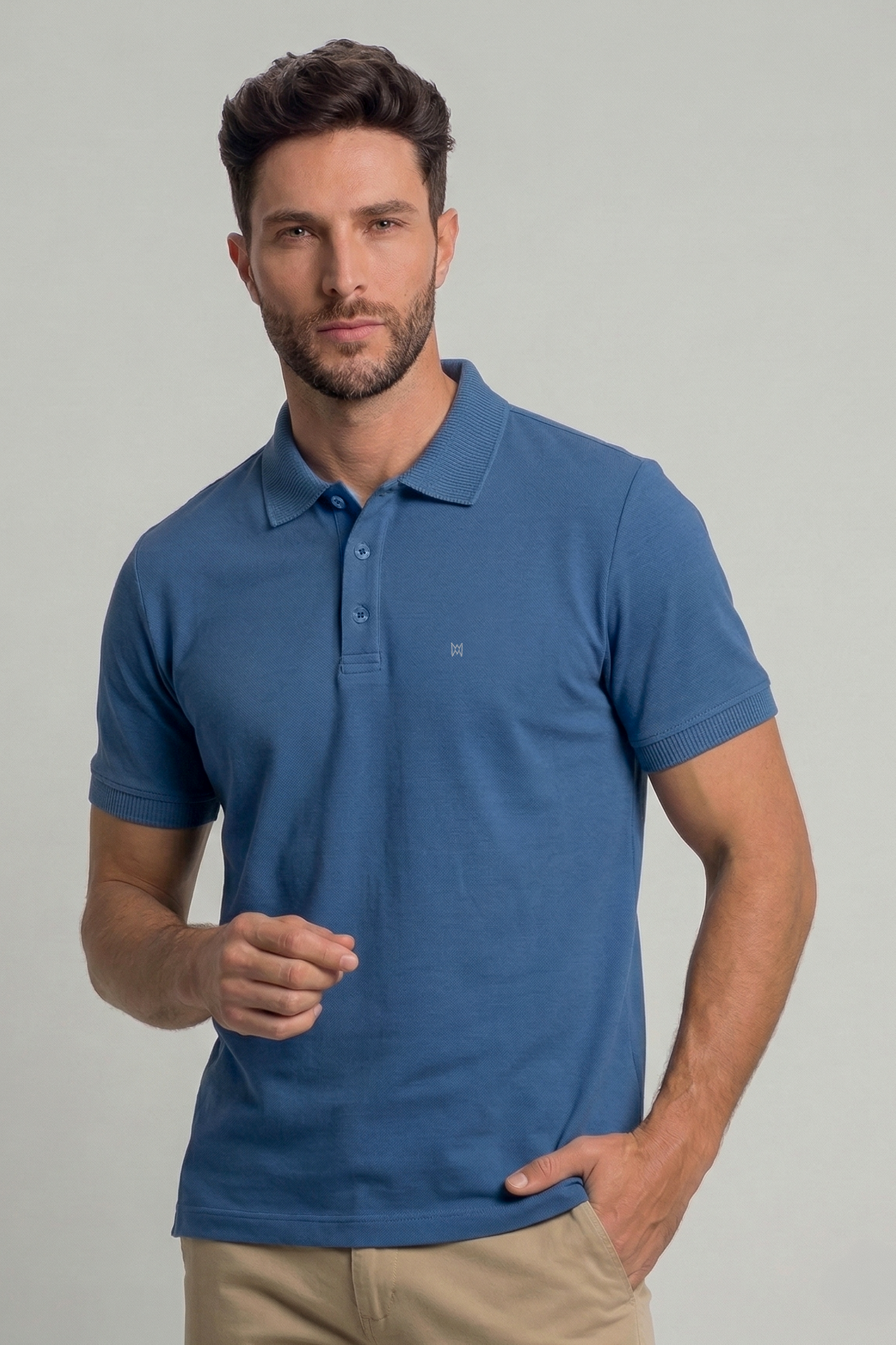 Camisa Polo Masculina Slim Premium em Algodão Pima