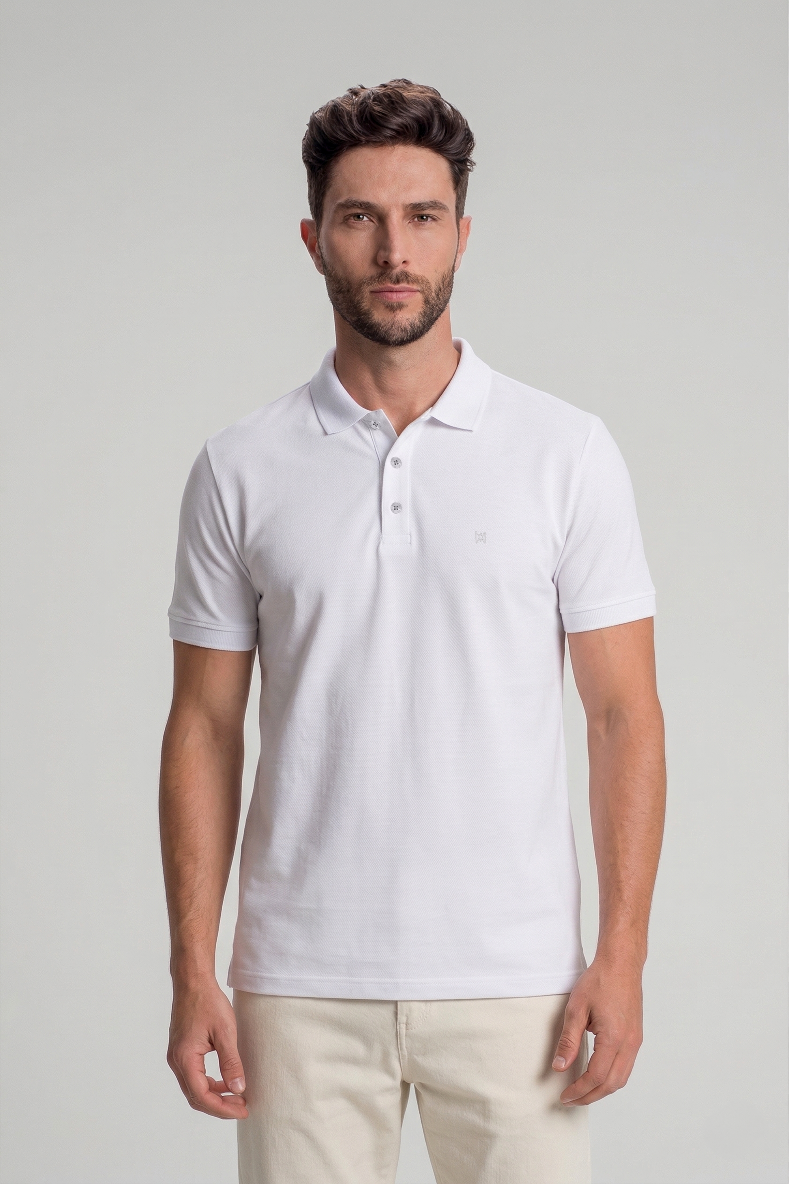 Camisa Polo Masculina Slim Premium em Algodão Pima