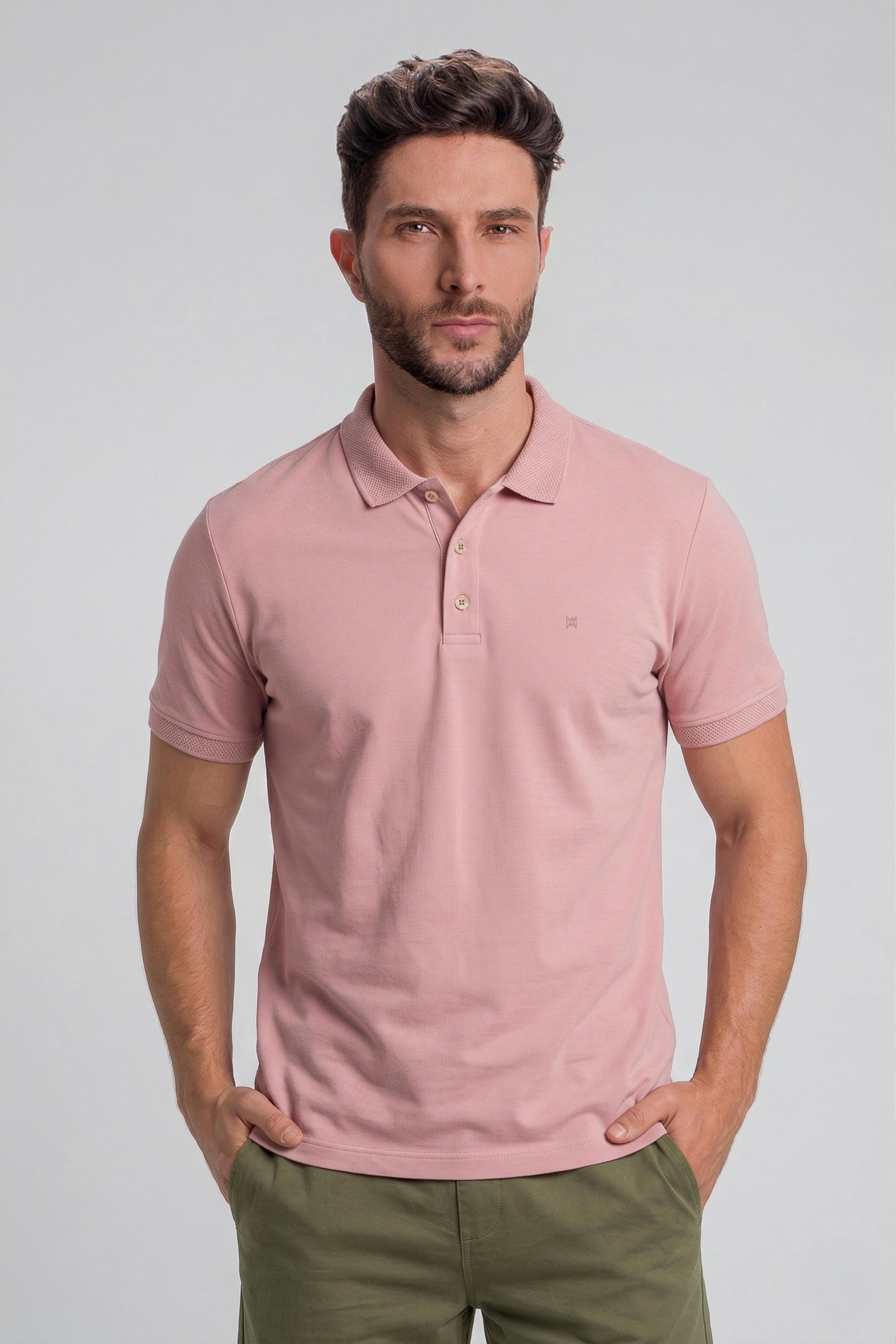 Camisa Polo Masculina Slim Premium em Algodão Pima