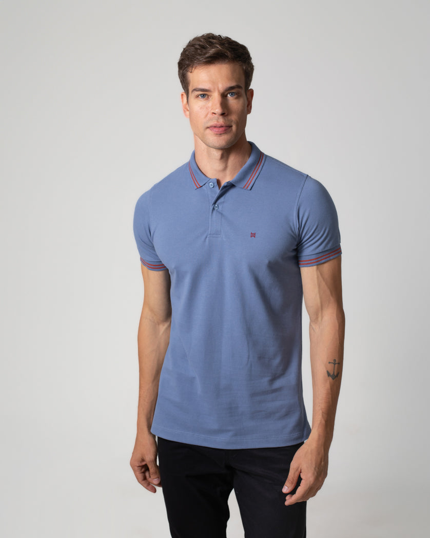 Camisa Polo Básica em Piquet Masculina