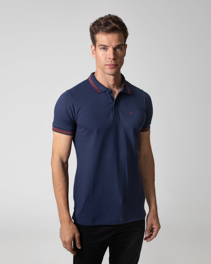 Camisa Polo Básica em Piquet Masculina