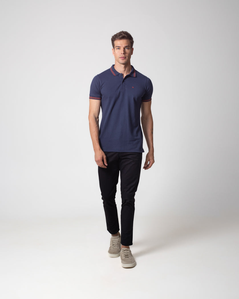 Camisa Polo Básica em Piquet Masculina