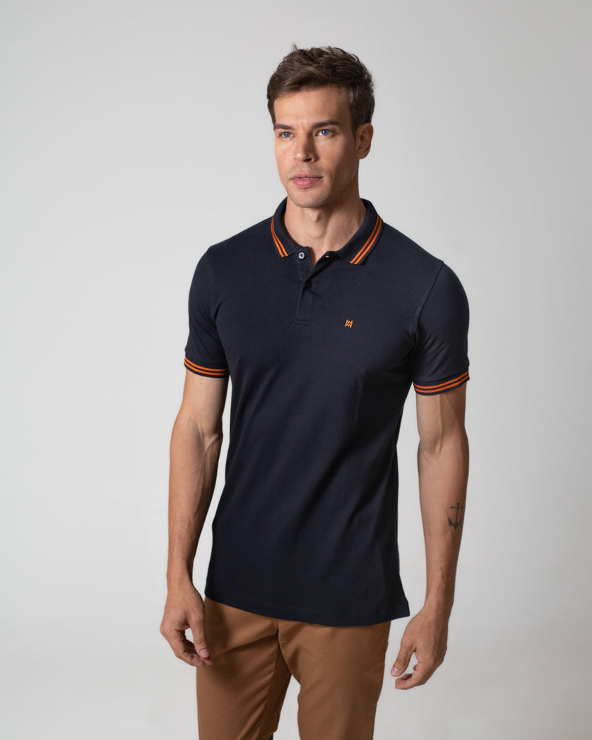 Camisa Polo Básica em Piquet Masculina