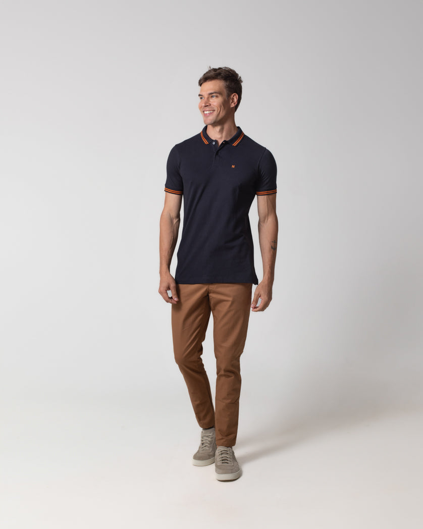 Camisa Polo Básica em Piquet Masculina