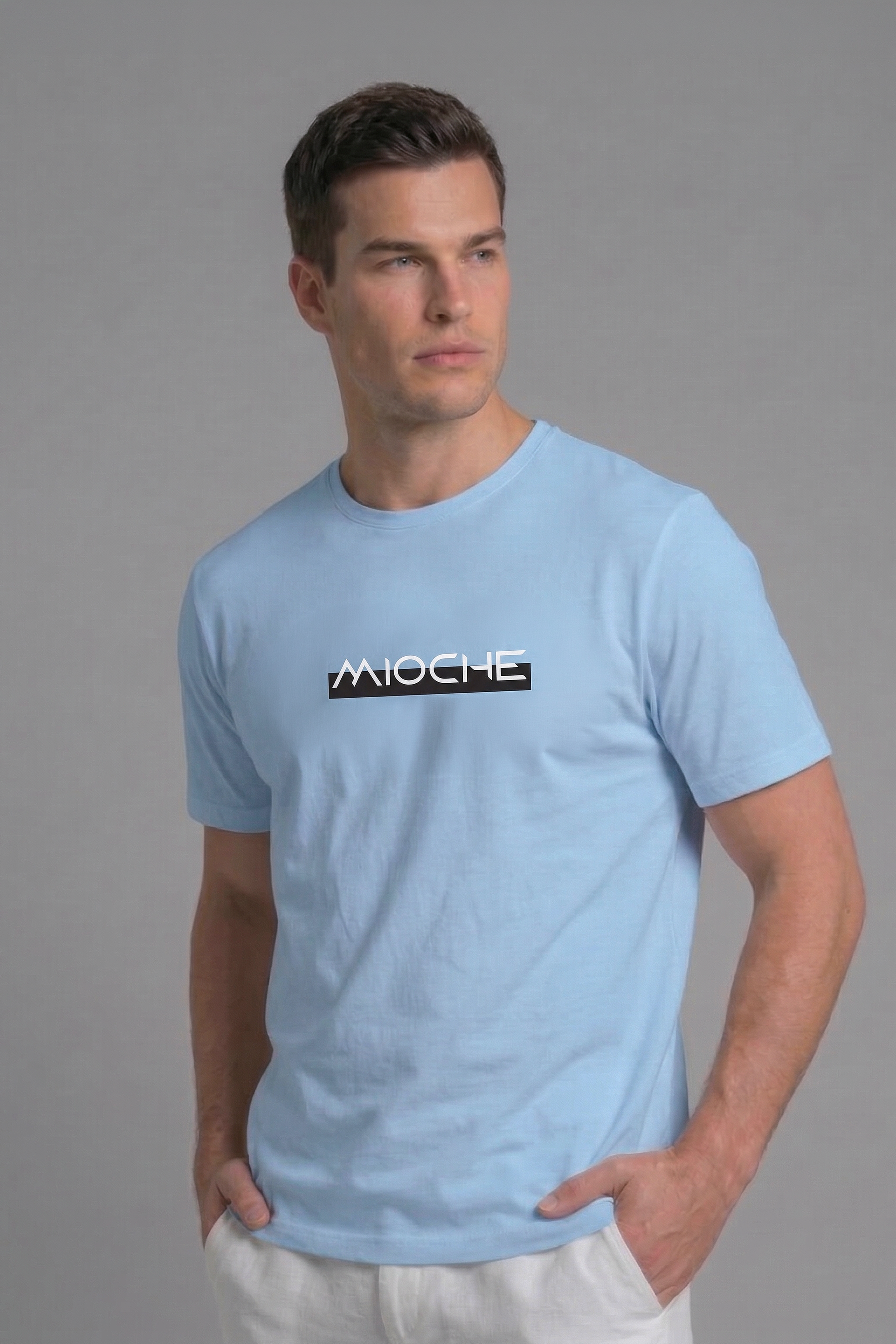 T-Shirt Slim Masculina 100% Algodão