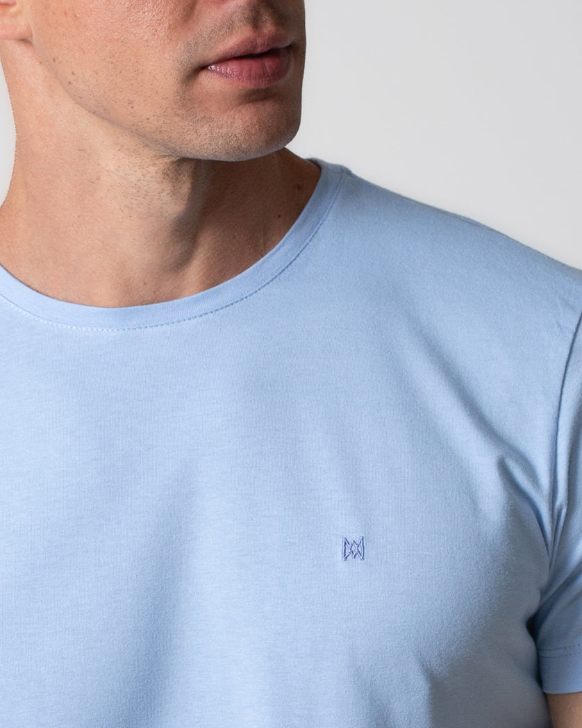 T-Shirt Básica com Bordado Masculina 100% Algodão