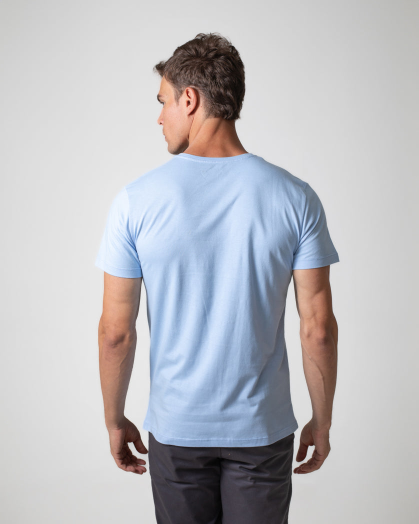 T-Shirt Básica com Bordado Masculina 100% Algodão