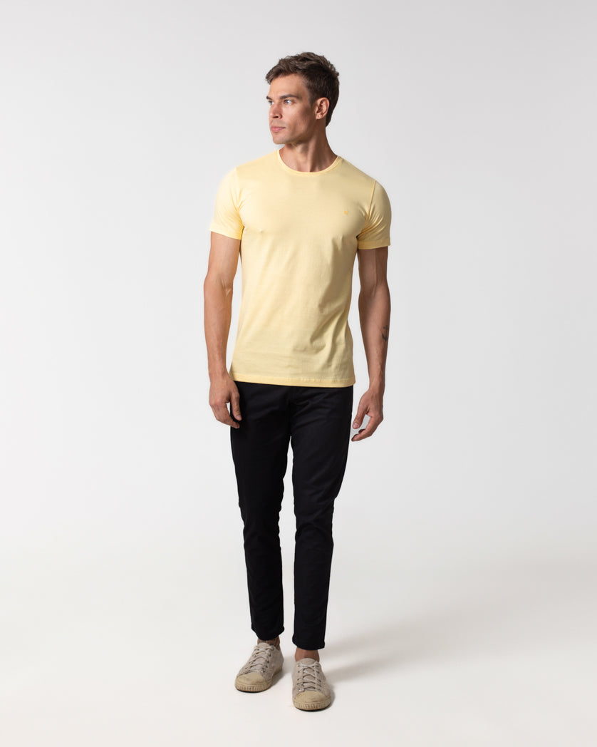 T-Shirt Básica com Bordado Masculina 100% Algodão