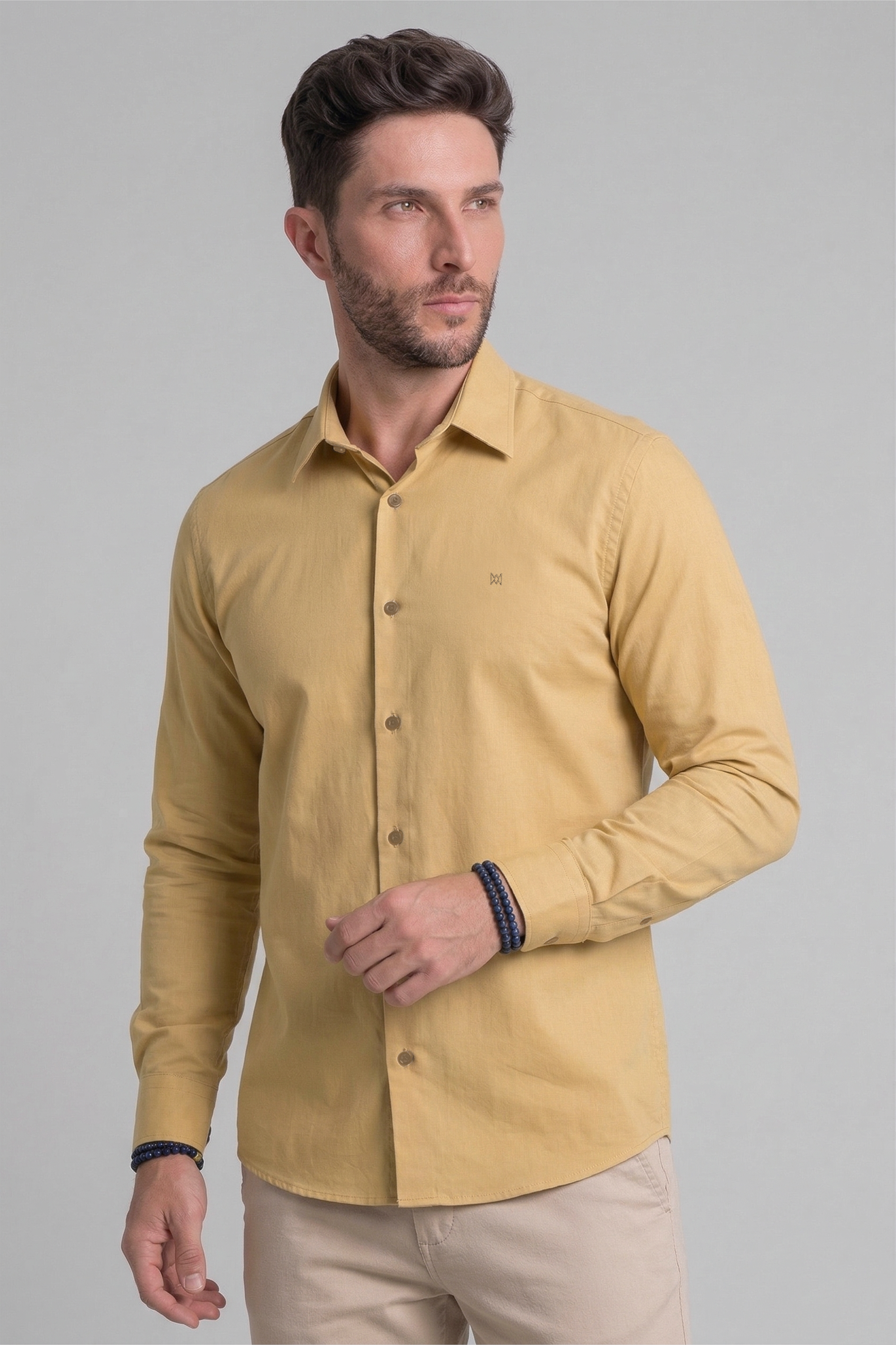 Camisa Básica Acetinada Manga Longa