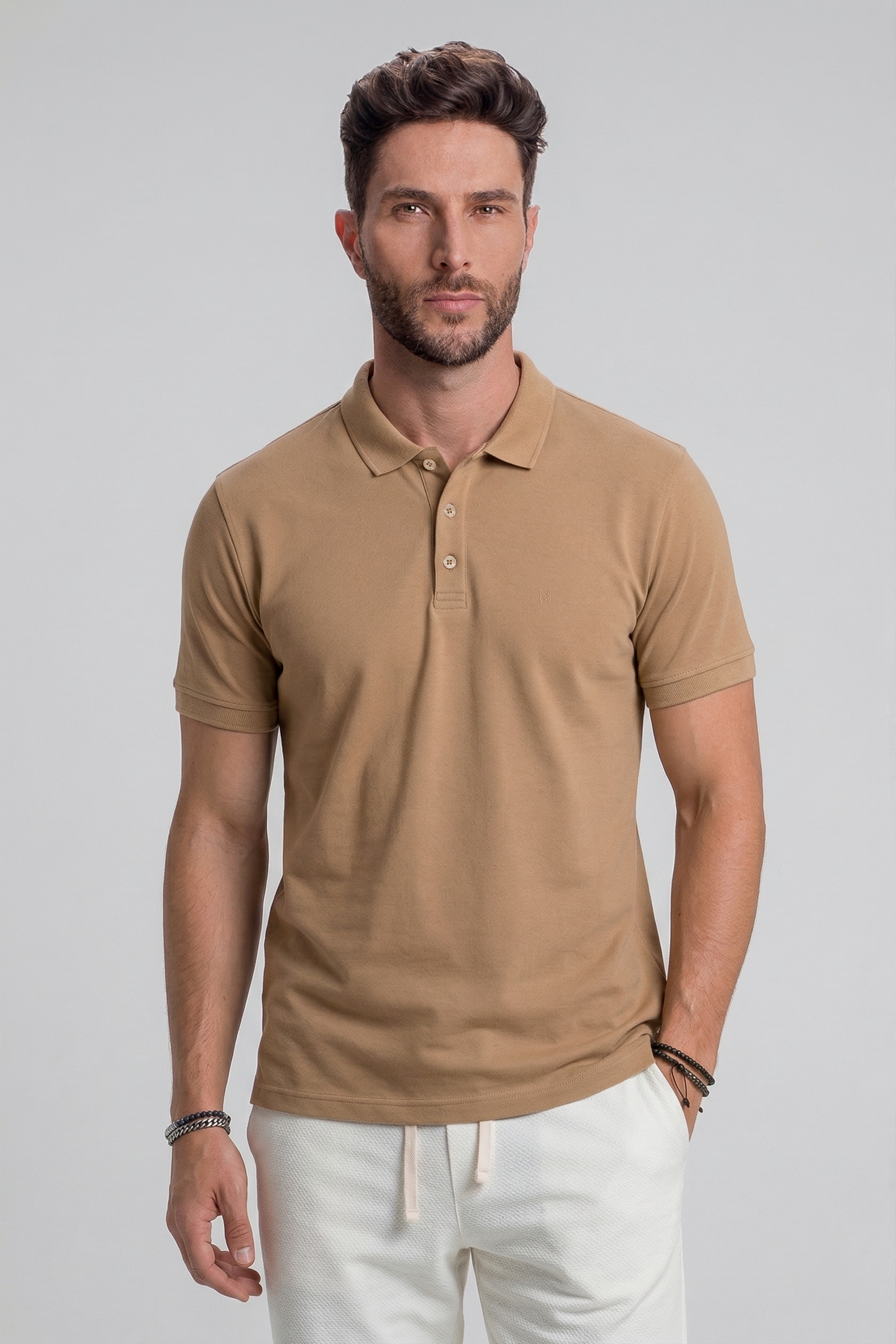 Camisa Polo Masculina Slim Premium em Algodão Pima