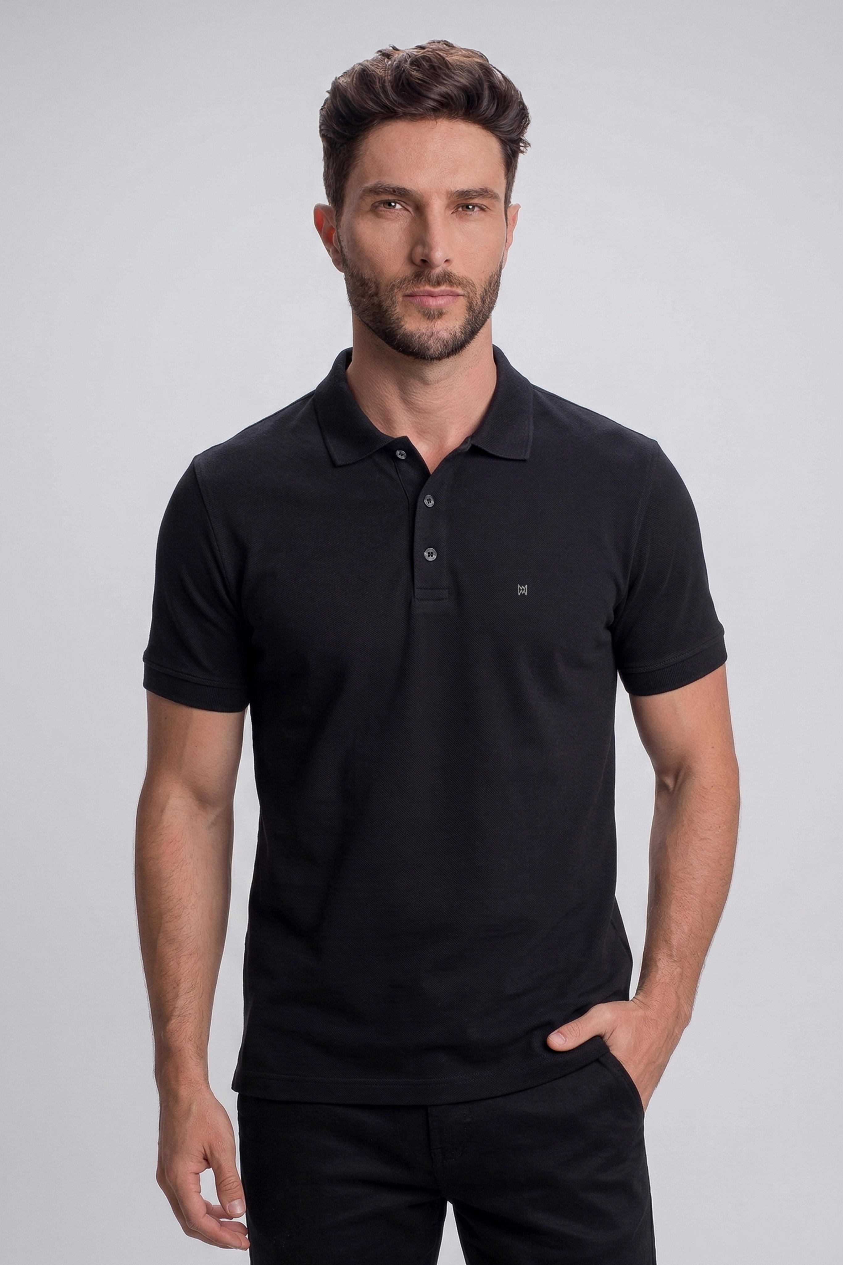 Camisa Polo Masculina Slim Premium em Algodão Pima