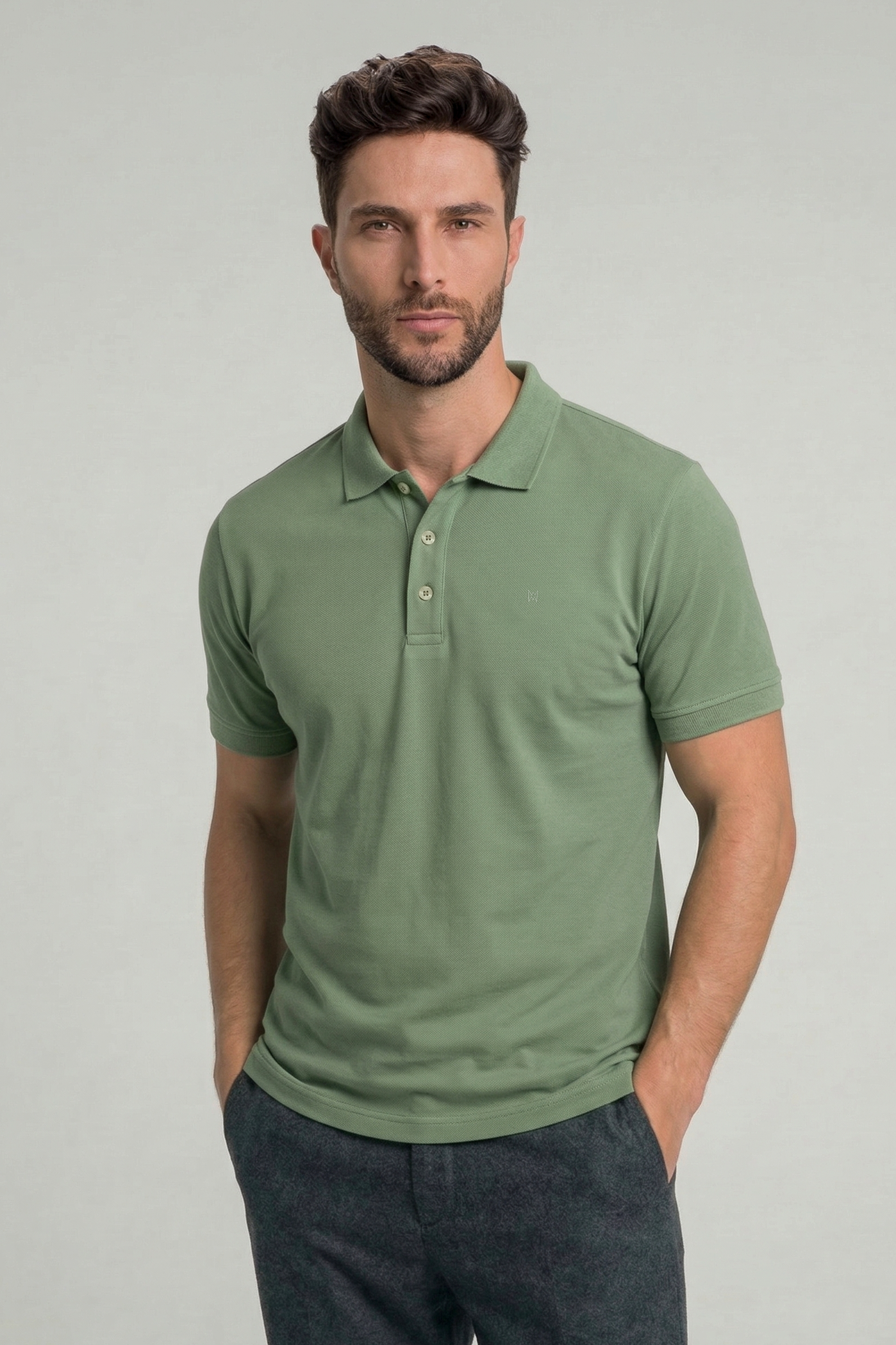 Camisa Polo Masculina Slim Premium em Algodão Pima