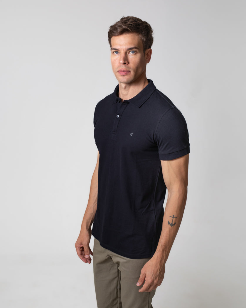 Camisa Polo Básica Piquet Shape Essencial Masculina