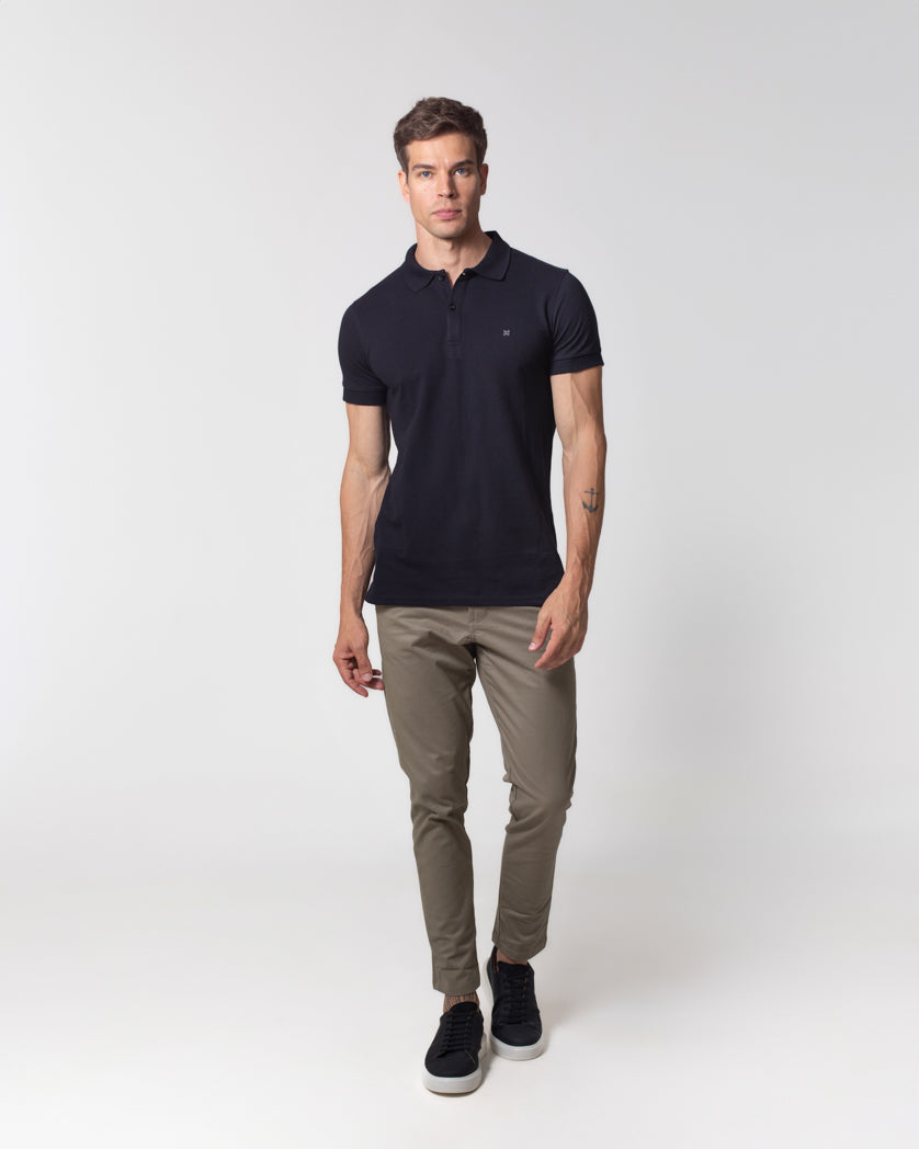 Camisa Polo Básica Piquet Shape Essencial Masculina