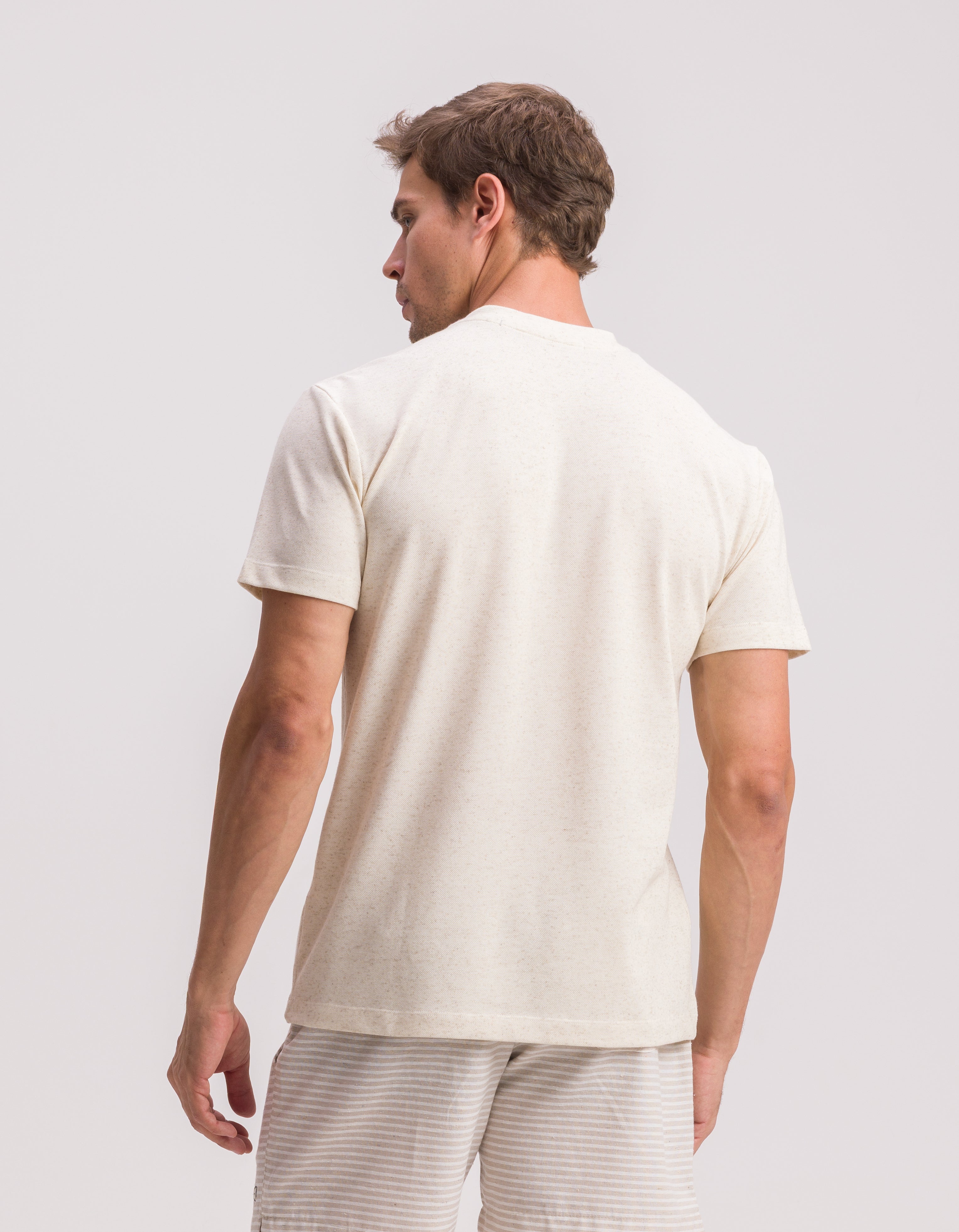T-SHIRT PIQUET MIX LINEN