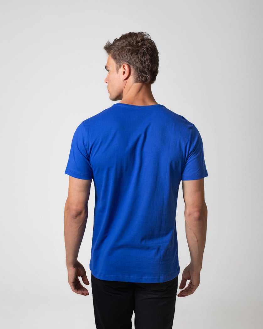 T-Shirt Básica com Bordado Masculina 100% Algodão