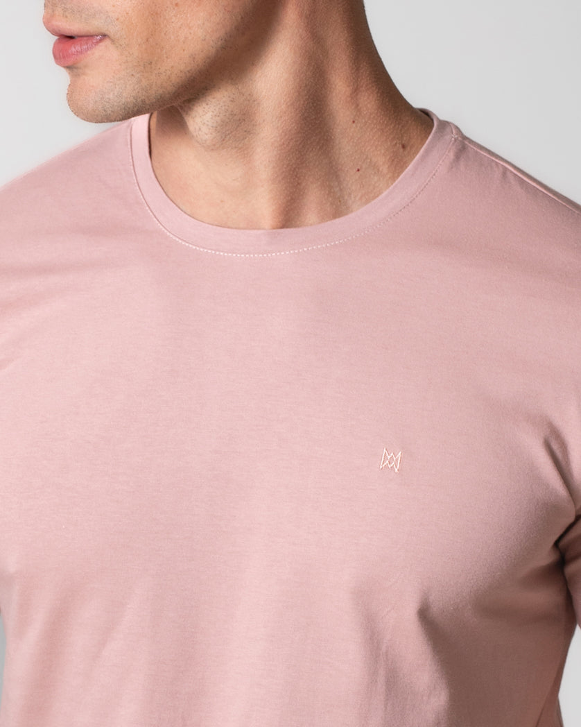 T-Shirt Básica com Bordado Masculina 100% Algodão