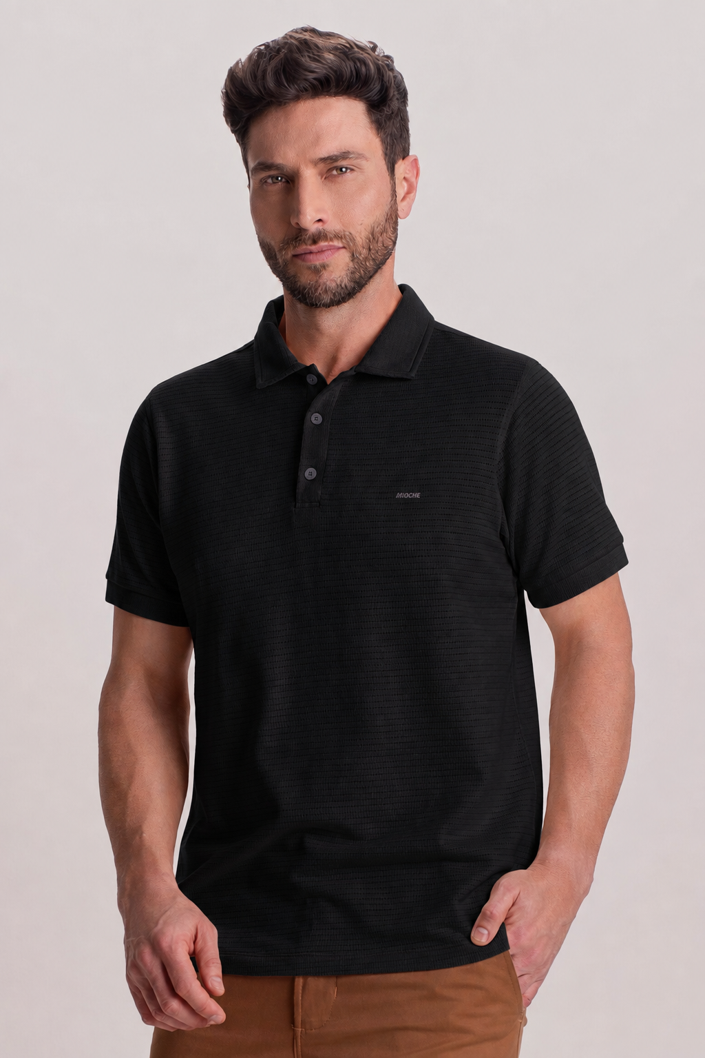 Polo Masculina em Tricot Puntili